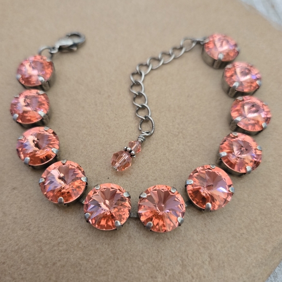 Austrian Crystal Bracelet in Antique Silver - Picture 9 of 10